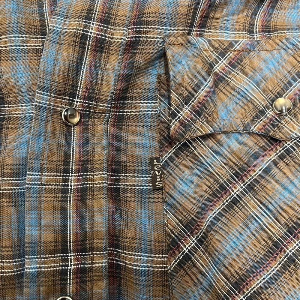 Vintage 70s Levi's western style pearl snap button‎ up long sleeve shirt - Picture 3 of 6